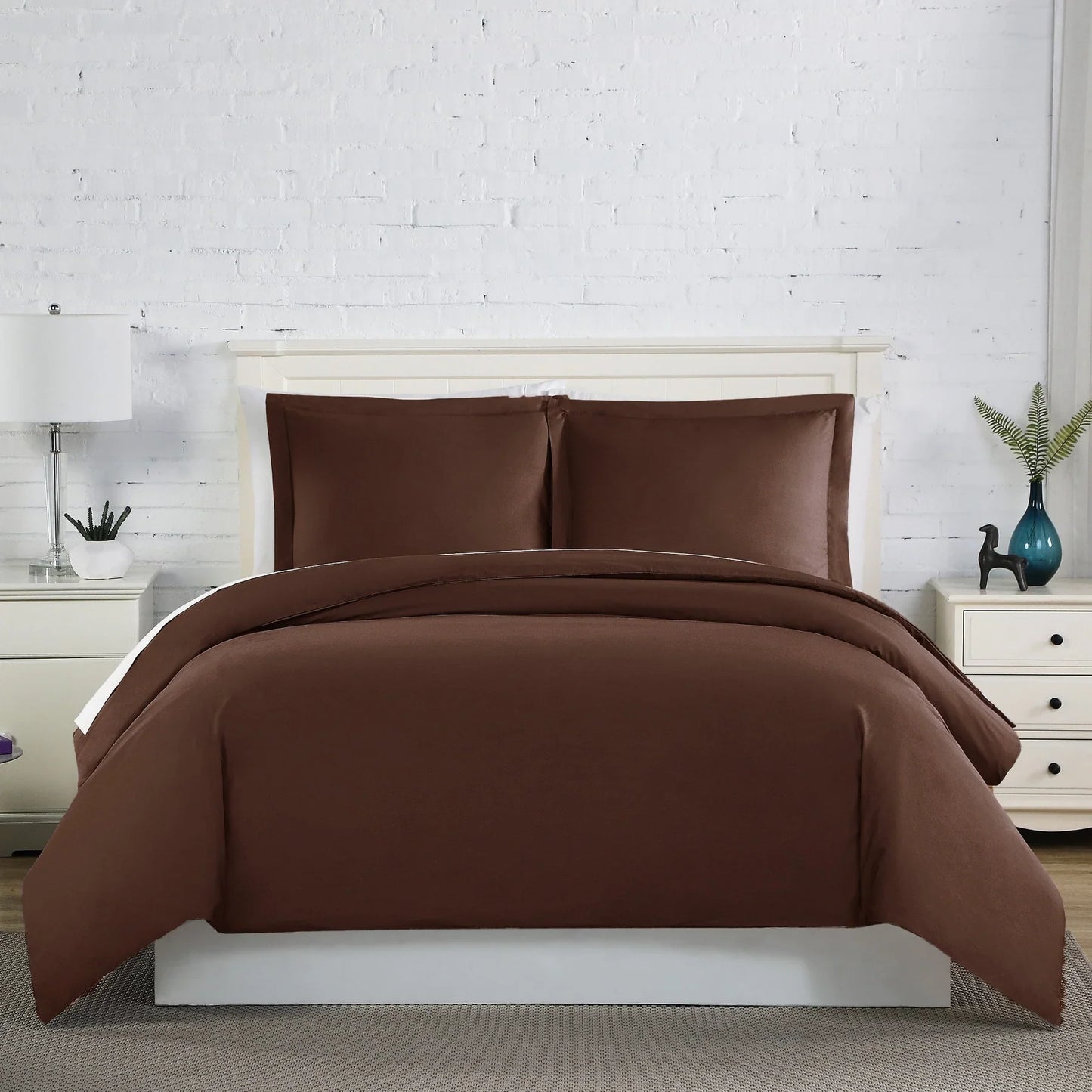 Luxe Microfiber Duvet Set, Brown