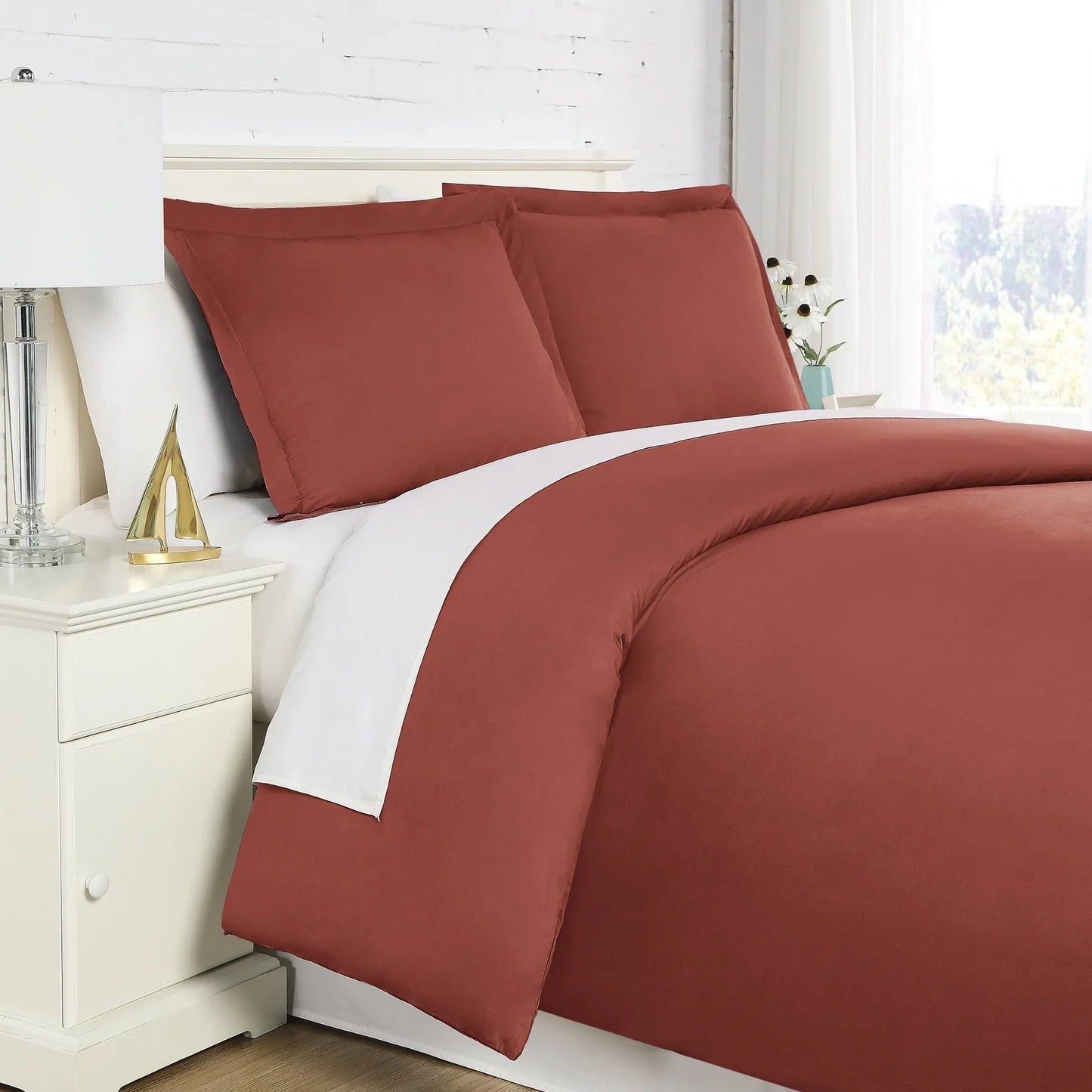 Luxe Microfiber Duvet Set, Marsala