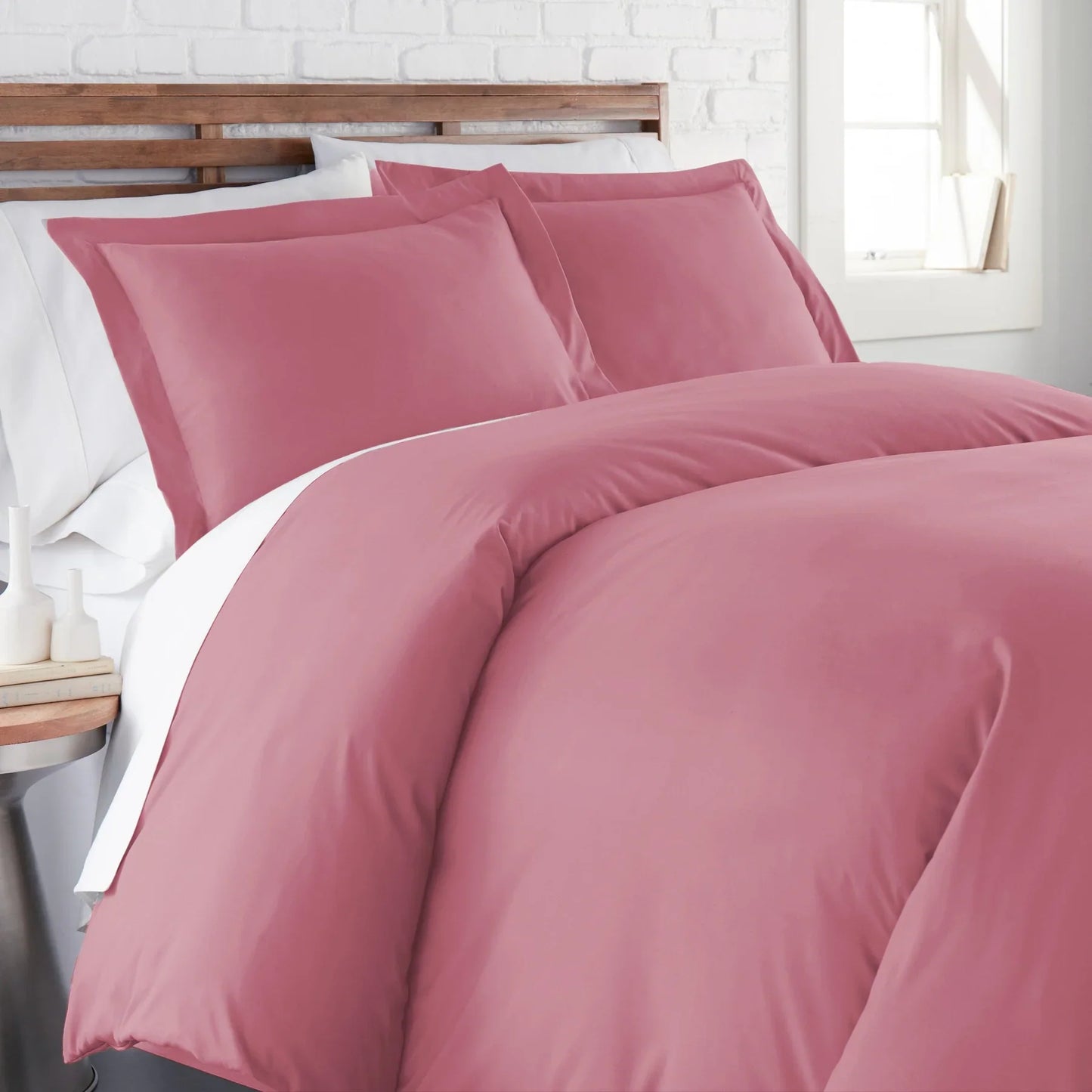 Luxe Microfiber Duvet Set, Rose