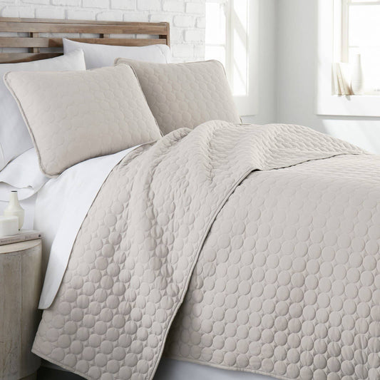 Circles Classic Quilt Set, Bone