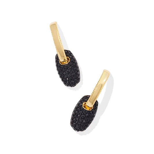 Kendra Scott Bailey Black Pave Huggie Earrings