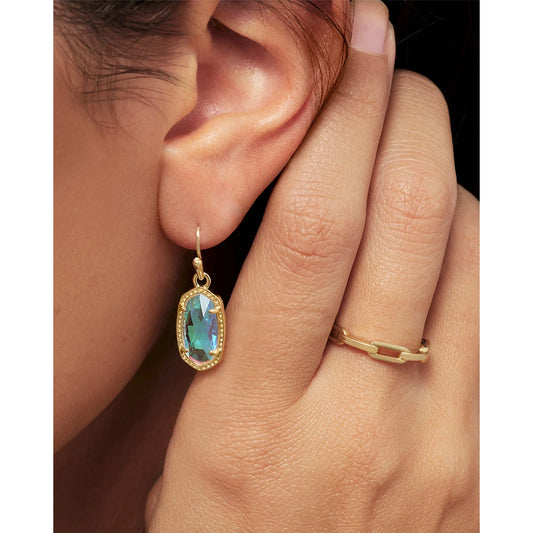 Kendra Scott Lee Drop Gold Earrings, Dichroic Glass