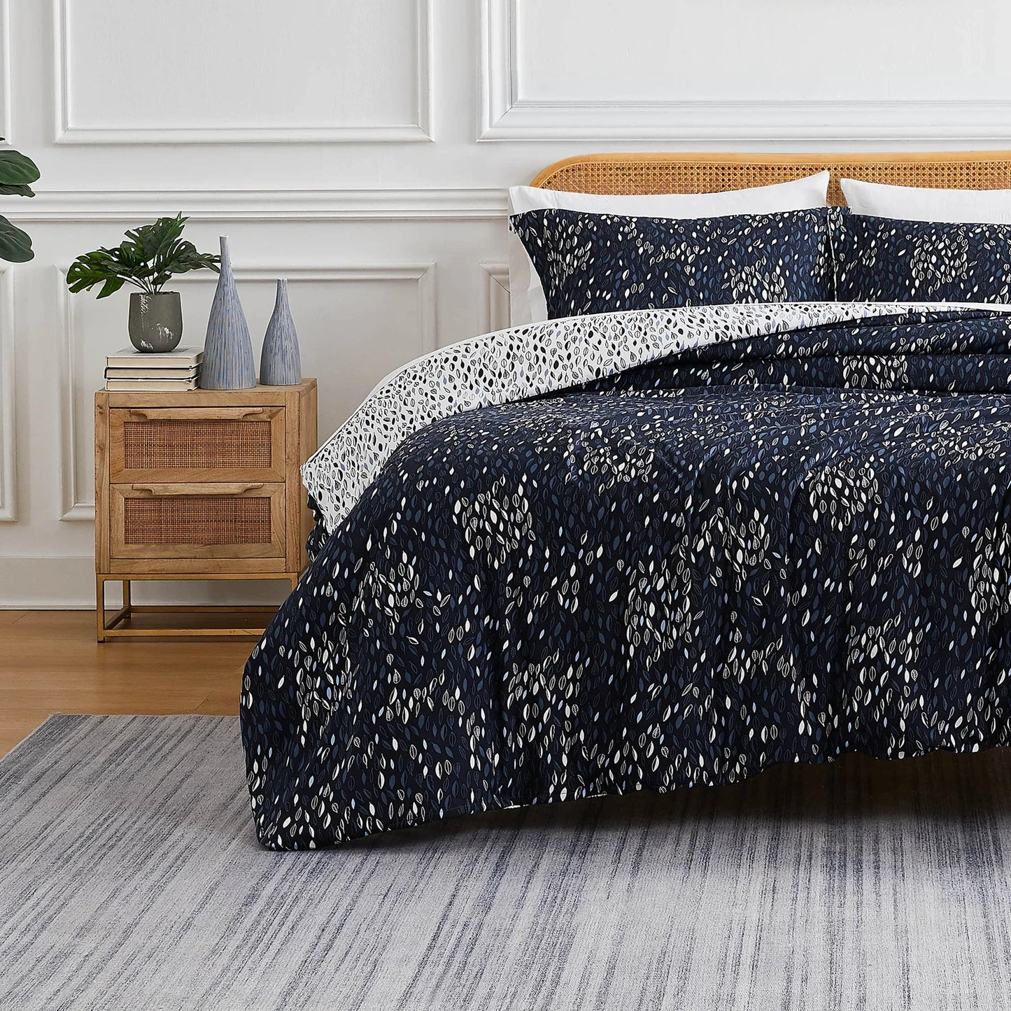 Forest Reversible Comforter Set, Blue