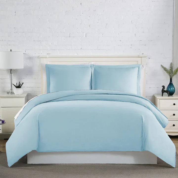 Luxe Microfiber Duvet Set, Light Blue