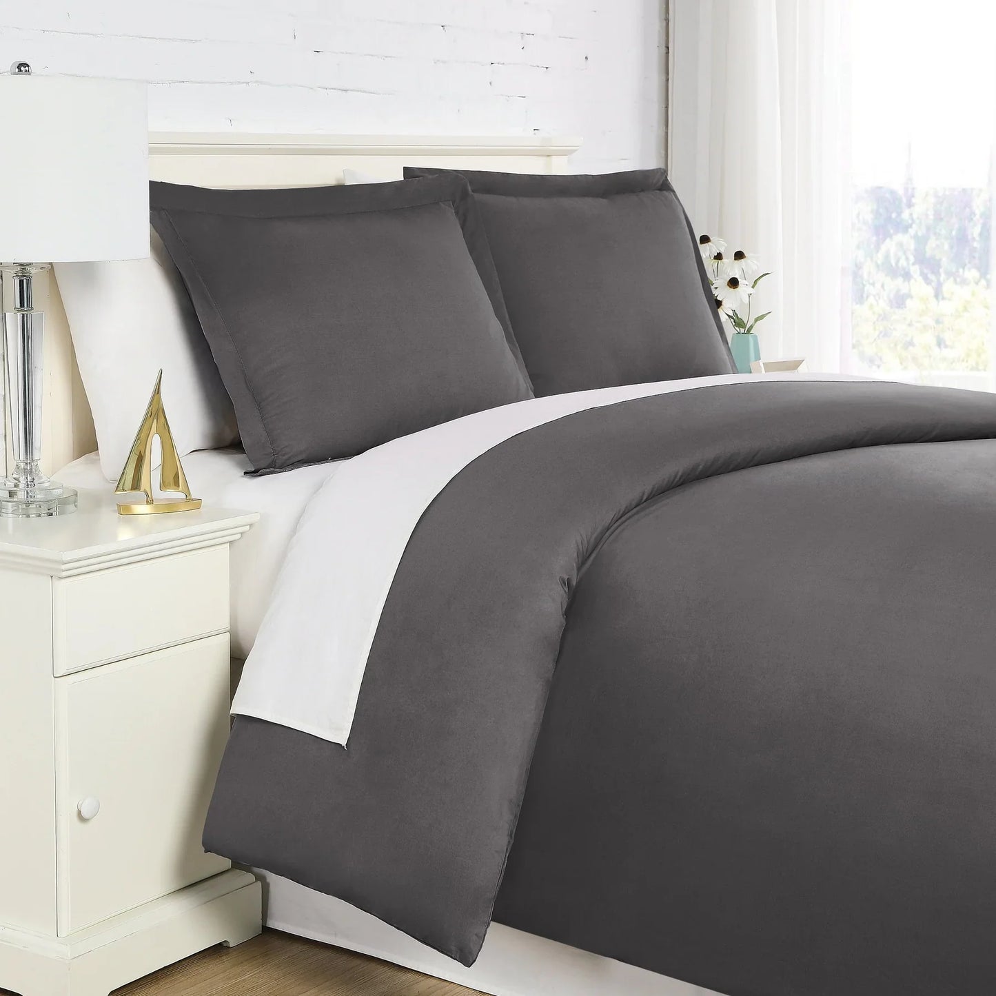 Luxe Microfiber Duvet Set, Slate