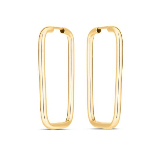 14K Endless Rectangle Hoops