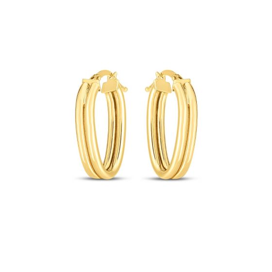 14K Double Oval Hoops