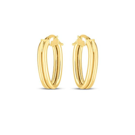 14K Double Oval Hoops
