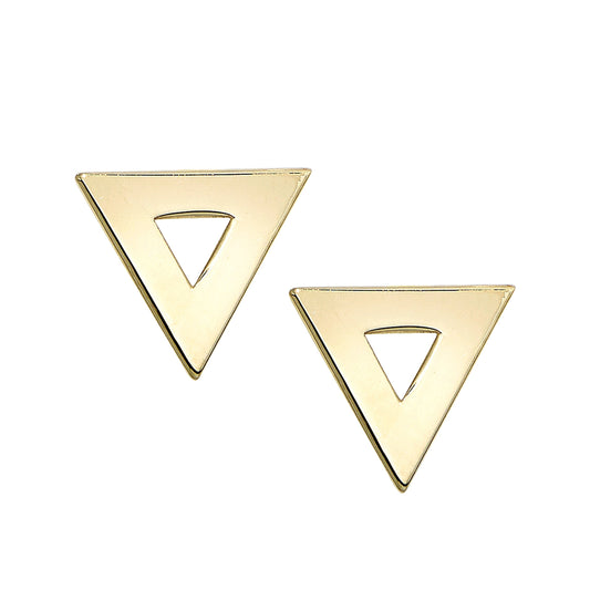 14K Triangle Stud Earring