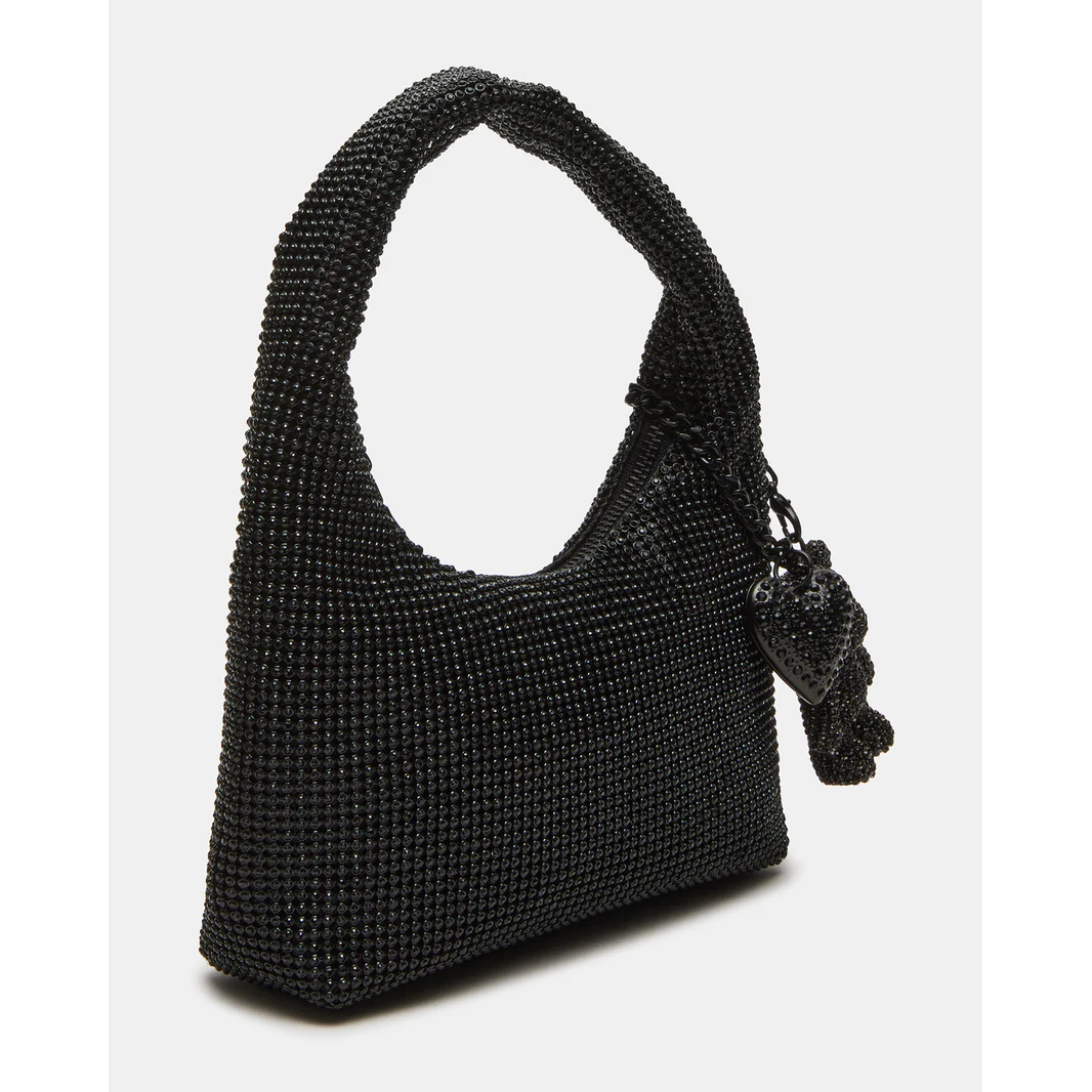 Steve Madden Teddie Shoulder Bag, Black Rhinestones