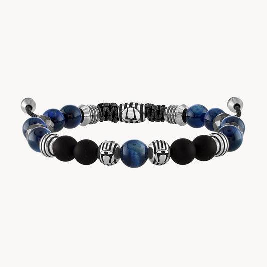 Bulova Blue Tiger's Eye Bolo Bracelet