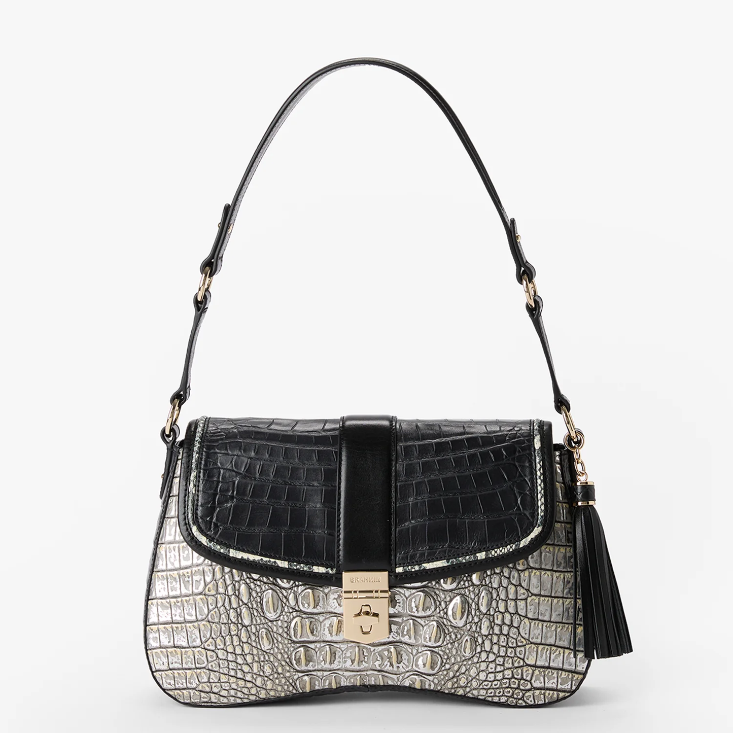 Brahmin Azurine Collection Neridia Shoulder Bag, Chrome