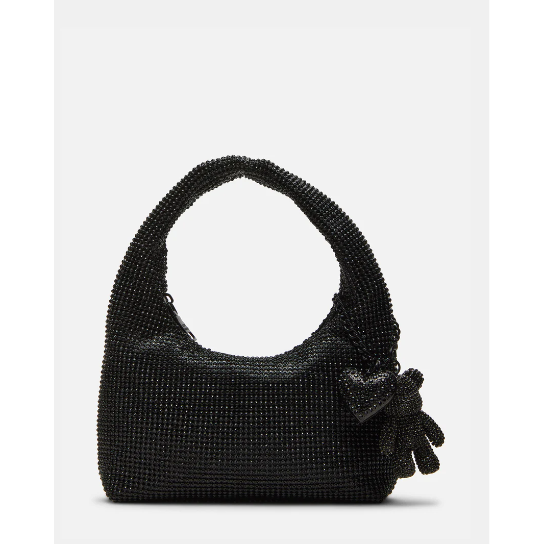 Steve Madden Teddie Shoulder Bag, Black Rhinestones