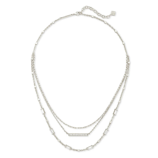 Kendra Scott Addison Triple Strand Necklace, Silver